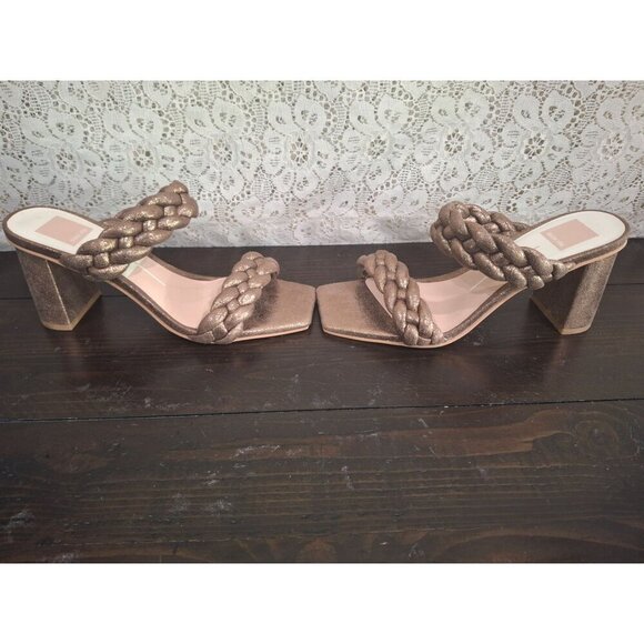 NWOB Dolce Vita Paily Bronze Braided Block Heeled Sandals/Sz. 7.5 - Picture 4 of 9